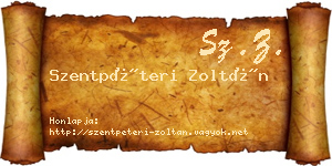Szentpéteri Zoltán névjegykártya