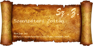 Szentpéteri Zoltán névjegykártya