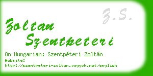 zoltan szentpeteri business card