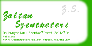 zoltan szentpeteri business card